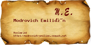 Modrovich Emilián névjegykártya